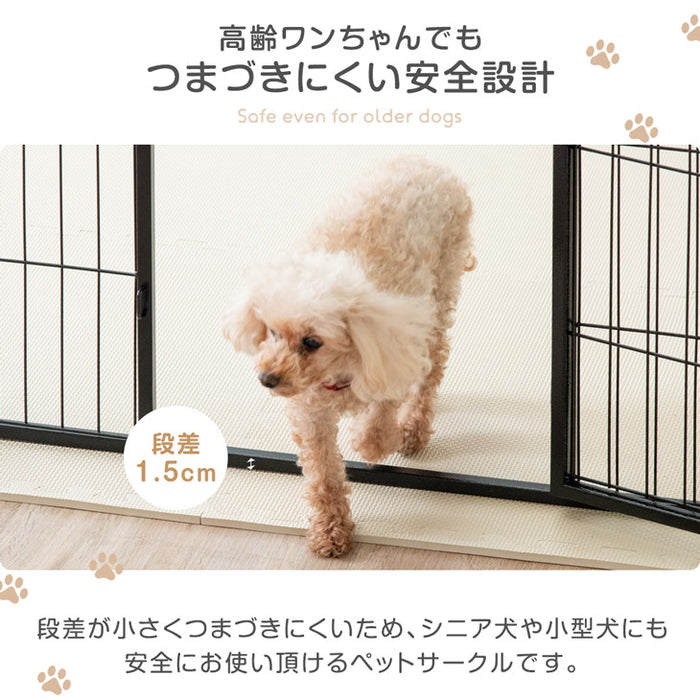 ［1ドア・高さ60cm］バリアフリー ペットサークル ハイタイプ スチール ペットケージ 正方形〔83900000〕