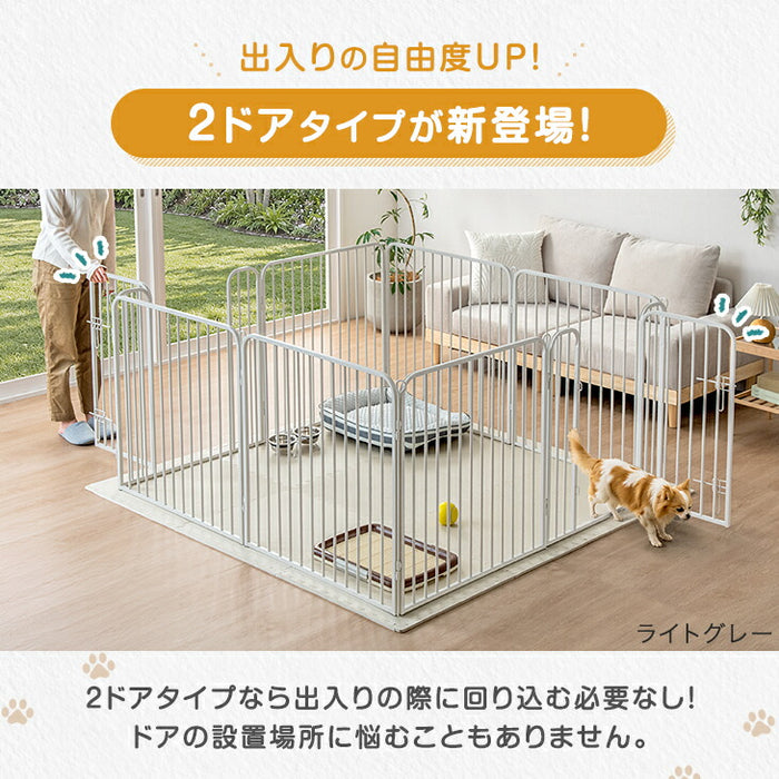 ［高さ80cm 1ドア］ペットサークル ハイタイプ 屋内外兼用 組み替えOK ワイド サークル ケージ ペットケージ 犬用〔83900001〕