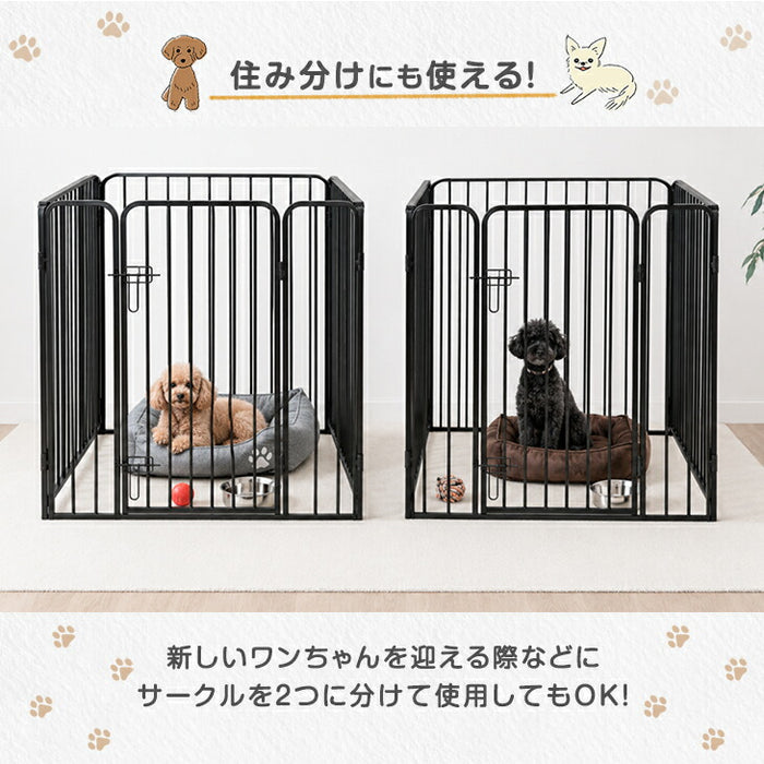 ［高さ80cm 1ドア］ペットサークル ハイタイプ 屋内外兼用 組み替えOK ワイド サークル ケージ ペットケージ 犬用〔83900001〕