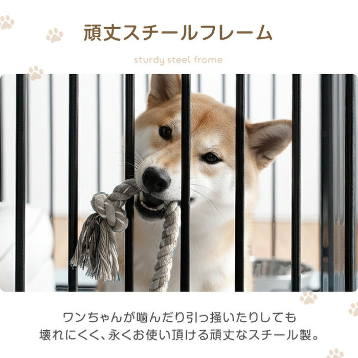 ［高さ100cm］超ハイタイプ ペットサークル 大型犬対応 出入りラクラク スチール ケージ 屋内外兼用 組み替えOK〔83900002〕