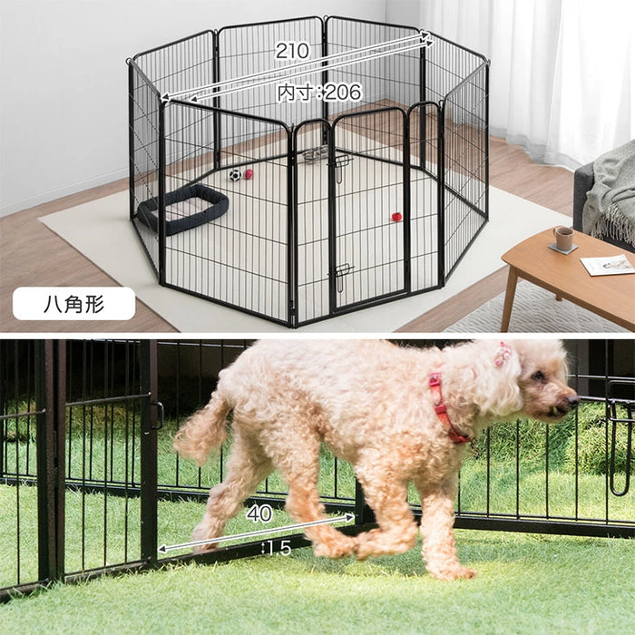 【アウトレット 旧仕様品】［1ドア・高さ100cm］バリアフリー ペットサークル ハイタイプ スチール ライトグレー〔8390000202・out3006〕