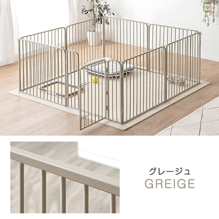 ［高さ60cm 2ドア］バリアフリー ペットサークル ハイタイプ サークル ペットケージ 正方形〔83900004〕