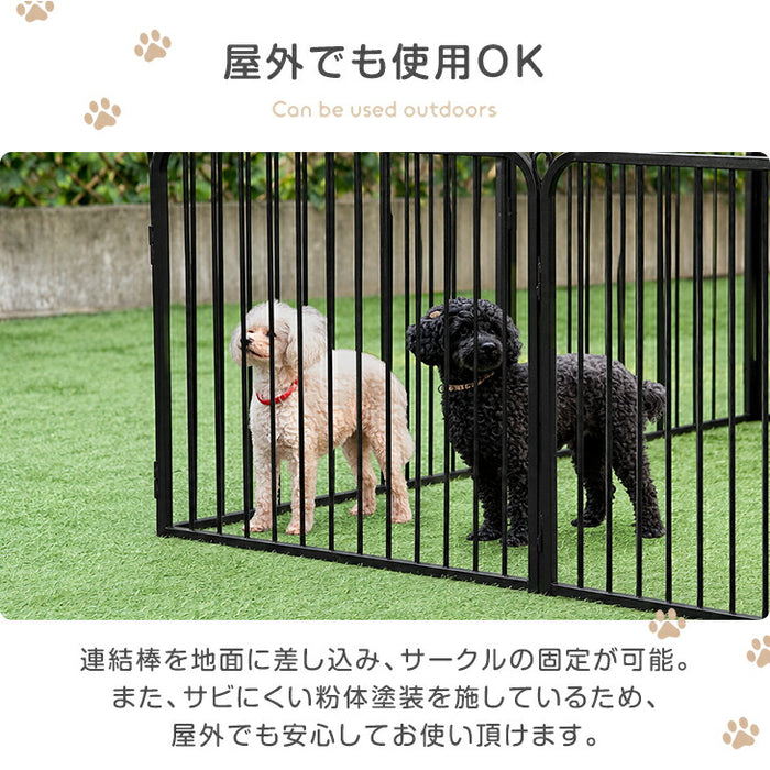 ［高さ60cm 2ドア］バリアフリー ペットサークル ハイタイプ サークル ペットケージ 正方形〔83900004〕
