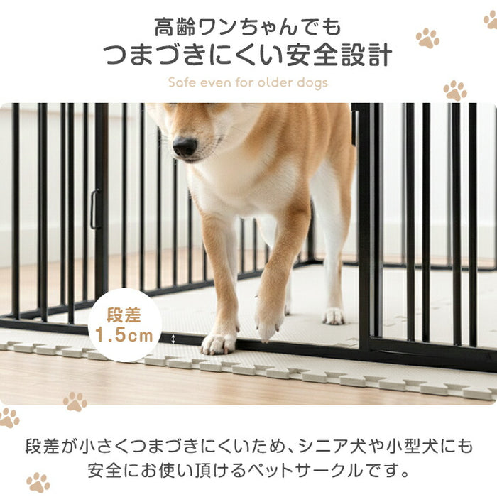 ［高さ60cm 2ドア］バリアフリー ペットサークル ハイタイプ サークル ペットケージ 正方形〔83900004〕