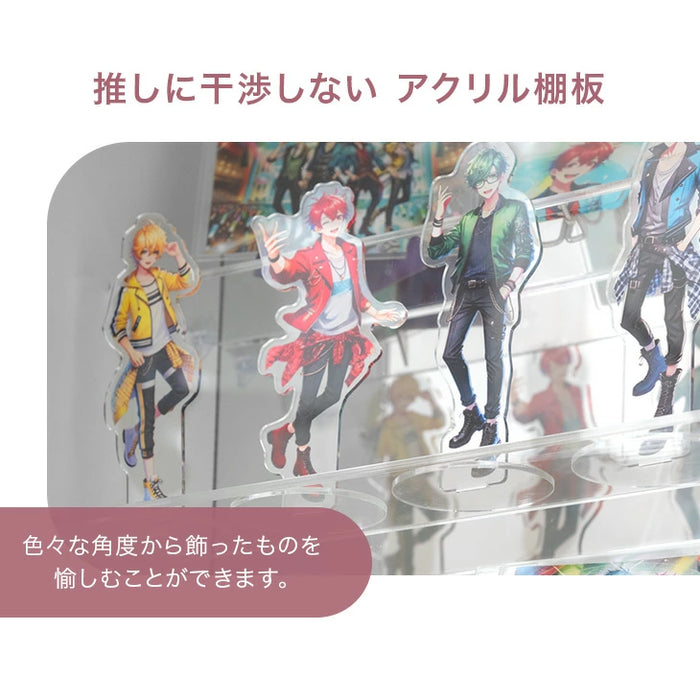 幅40cm 推せる/隠せるオタばれ防止ラック 回転式 アクリル 背面ミラー コレクションケース 北欧〔84300038〕