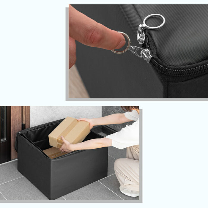 LIVBOX ーリブボックスー 宅配ボックス 折りたたみ 大容量 75L 防水 上開き 開閉楽々リングファスナー 防犯ワイヤー付き〔84300057〕