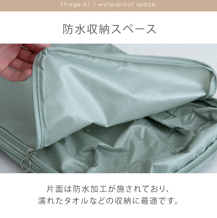 トラベルポーチ 2個セット 防水 水洗い可能 ポーチ 収納 軽量 収納ポーチ〔84300023〕