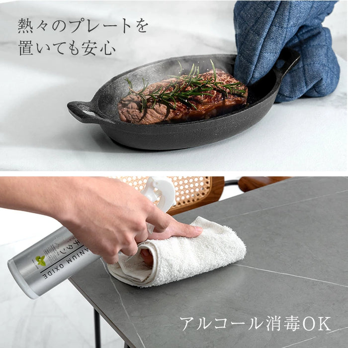 【アウトレット 旧仕様品】[幅180cm] 4人掛け セラミック ダイニングテーブル 単品 黒脚 大理石調【超大型商品】〔8440000601・out2650〕