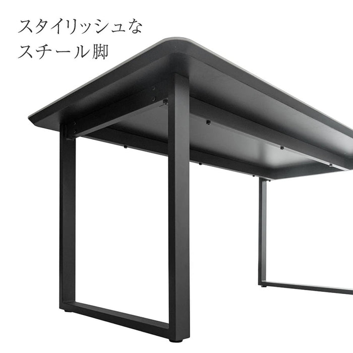 [幅180cm]【玄関渡し】 4人掛け セラミック ダイニングテーブル 単品 黒脚 大理石調【超大型商品】〔84400006〕