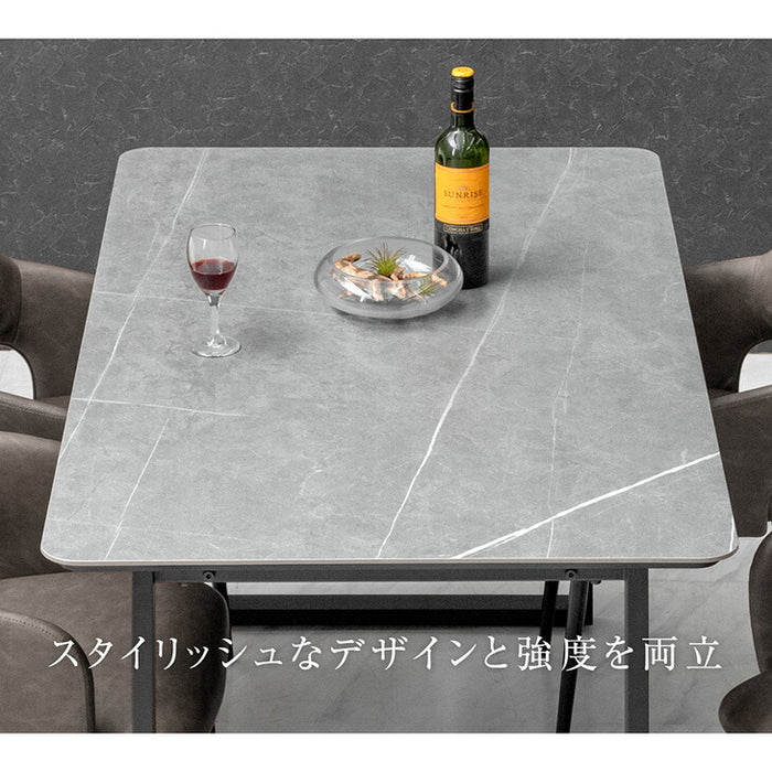 ［幅120］ダイニングテーブルセット 5点セット セラミック 4人掛け 大理石調 北欧【玄関渡し】【超大型商品】〔99994500〕