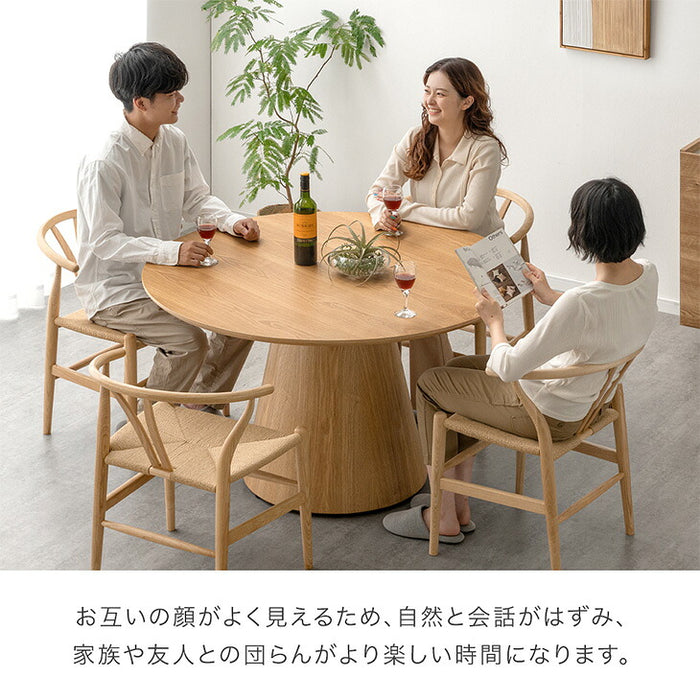 【新発売記念プライス】［幅120cm］天然木 アッシュ ダイニングテーブル 円形 4人掛け 丸テーブル 木製 おしゃれ【玄関渡し】【超大型商品】〔85400008〕