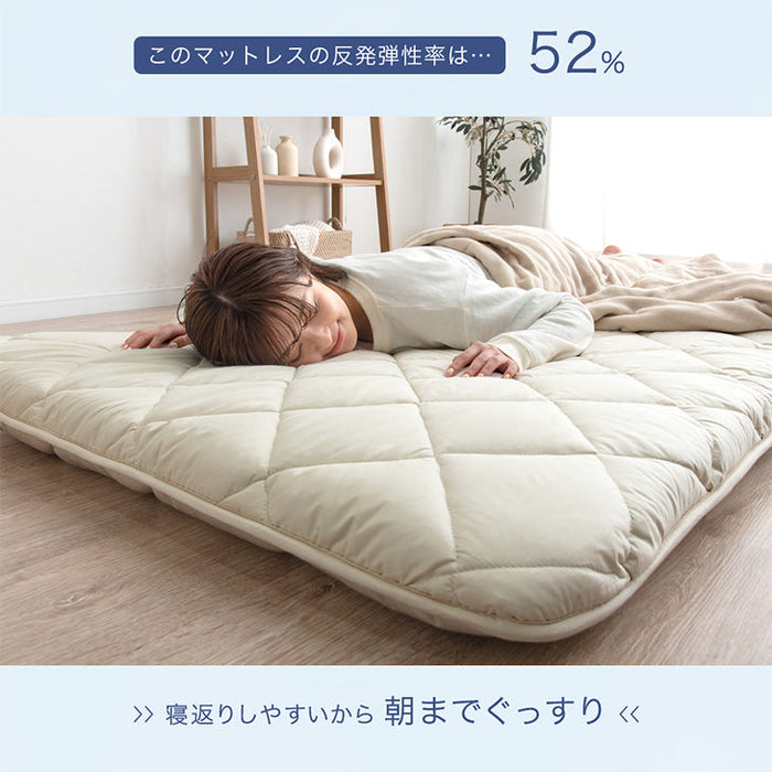 ［ダブル］コインランドリーで丸洗い 三層敷布団 日本製 軽量 洗える 敷布団 帝人〔85500012〕