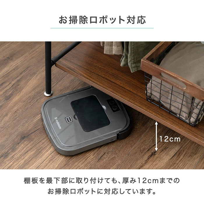 ［幅60cm］選べる鏡 ハンガーラック 高さ調整 キャスター付 棚付 衣類ラック 頑丈 シンプル〔86700004〕
