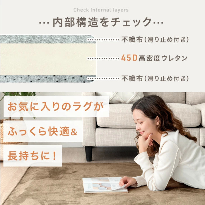 ［170×230］下敷きマット 厚み10mm 洗える 防音 防ダニ 下敷きラグ 滑り止め 防音マット〔90900007〕