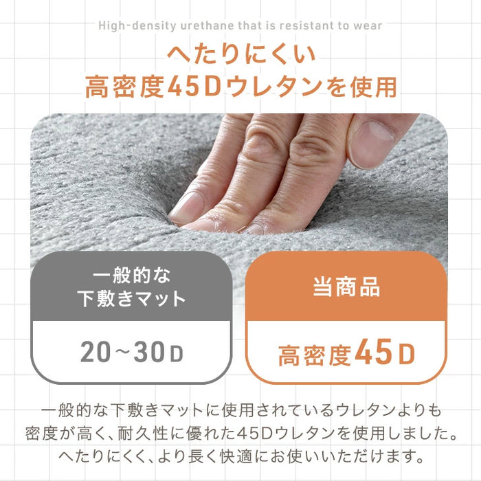 ［170×170］厚み40mm つまずきにくい 極厚下敷きマット 洗える 防音 防ダニ 下敷きラグ 滑り止め 防音マット〔90900022〕
