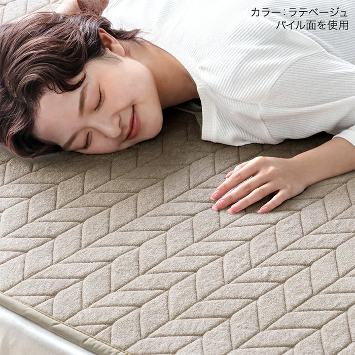 【新発売記念プライス】［シングル］ひんやりキープ “W冷感” 敷パッド 洗える リバーシブル 持続冷感 調温 接触冷感 ベッドパッド LAYERCOOL〔90900029〕