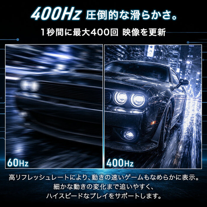 400Hz ゲーミングモニター 24インチ  Fast IPS FHD 0.5ms HDR対応 1920×1080〔91200001〕
