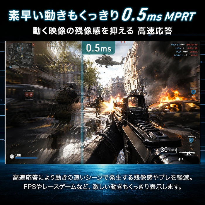 4K高画質 27インチ 144Hz ゲーミングモニター Fast IPS 4K 3840×2160 0.5ms HDR対応〔91200002〕