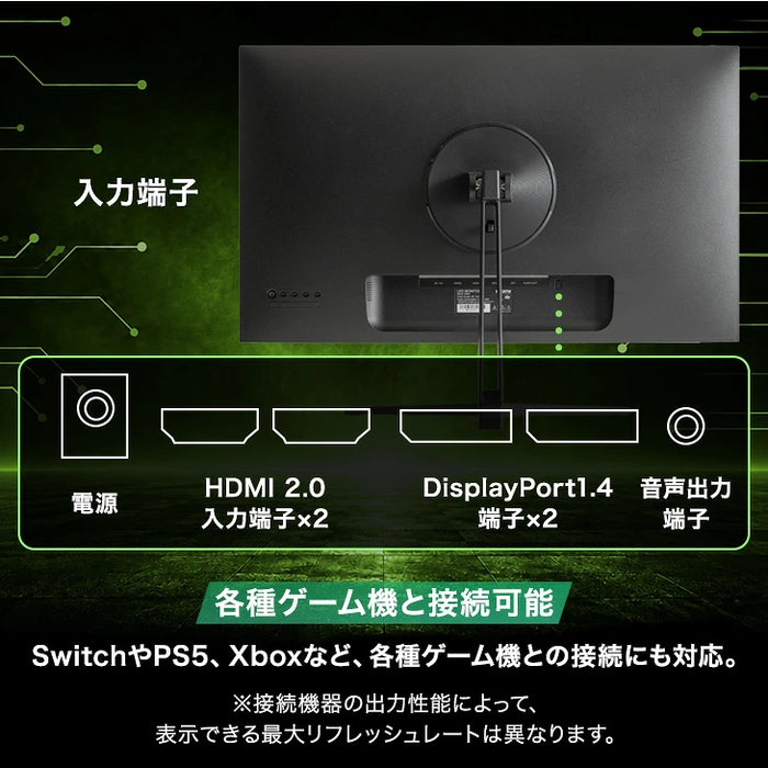 4K高画質 27インチ 144Hz ゲーミングモニター Fast IPS 4K 3840×2160 0.5ms HDR対応〔91200002〕