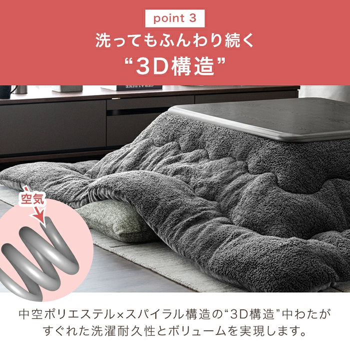 【新発売記念プライス】こたつ 掛け布団 単品 ボア＆フランネル リバーシブル 正方形 200×200cm 洗える 暖かい〔91300282〕