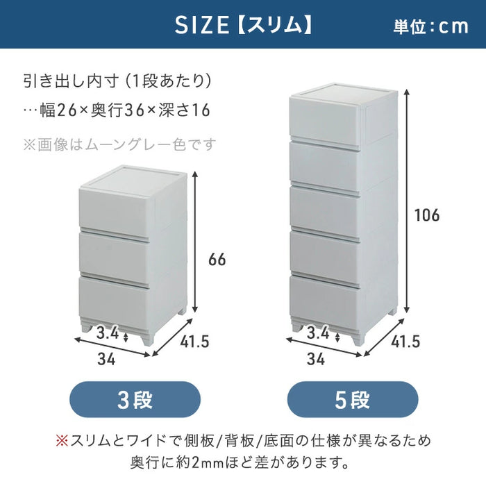 チェスト 日本製 中が見えない ほこりの入りにくい 収納ケース プラスチック  引き出し 軽量 脚付き ワイド［幅54cm・5段］〔92100007〕