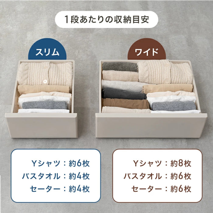 チェスト 日本製 中が見えない ほこりの入りにくい 収納ケース プラスチック  引き出し 軽量 脚付き ワイド［幅54cm・5段］〔92100007〕