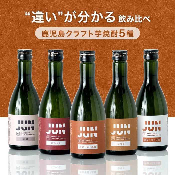 “違い”が分かる 鹿児島芋焼酎飲み比べセット JUN-ICHI 300ml 5本セット 芋焼酎 クラフト焼酎 地酒 お祝い プレゼント〔9250000101〕