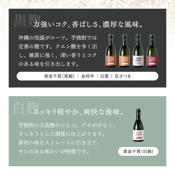 “違い”が分かる 鹿児島芋焼酎飲み比べセット JUN-ICHI 300ml 5本セット 芋焼酎 クラフト焼酎 地酒 お祝い プレゼント〔9250000101〕