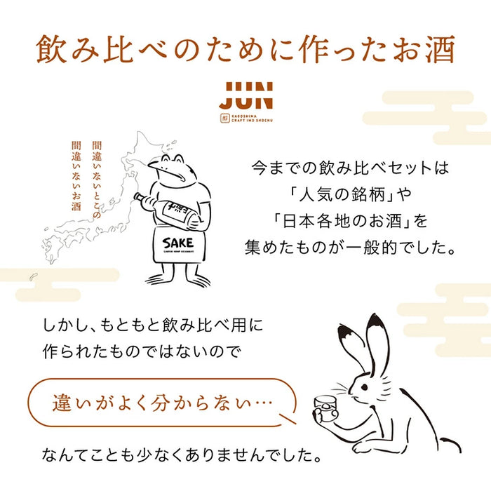 “違い”が分かる 鹿児島芋焼酎飲み比べセット JUN-ICHI 300ml 5本セット 芋焼酎 クラフト焼酎 地酒 お祝い プレゼント〔9250000101〕