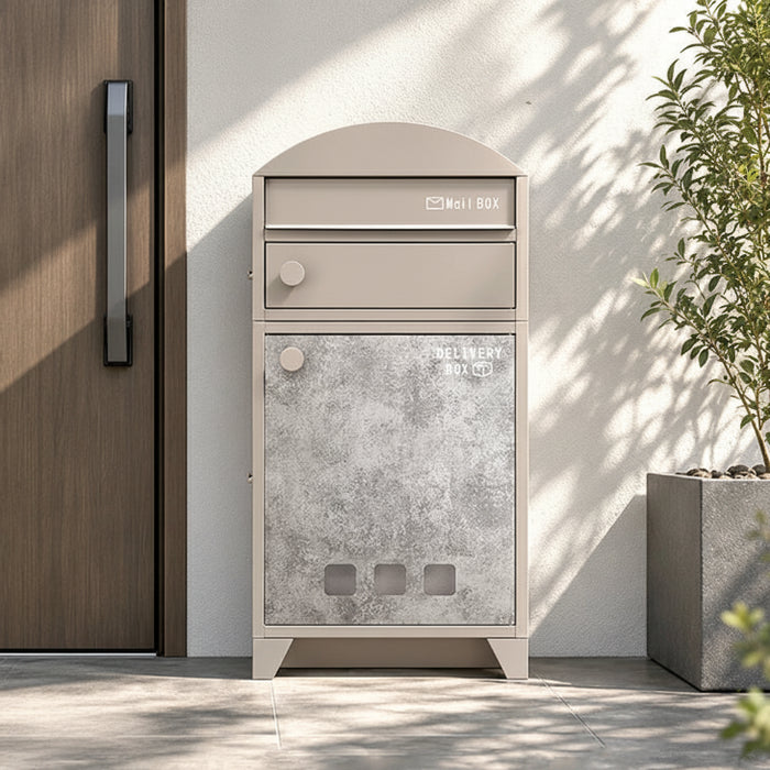 【新発売記念プライス】宅配ボックス ポスト一体型 大容量127L プッシュ式 鍵付き 防水 LIVBOX ーリブボックスー〔93800010〕