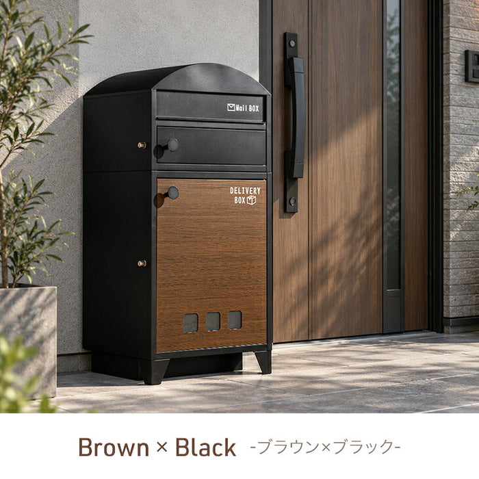 宅配ボックス ポスト一体型 大容量127L プッシュ式 鍵付き 防水 LIVBOX ーリブボックスー〔93800010〕