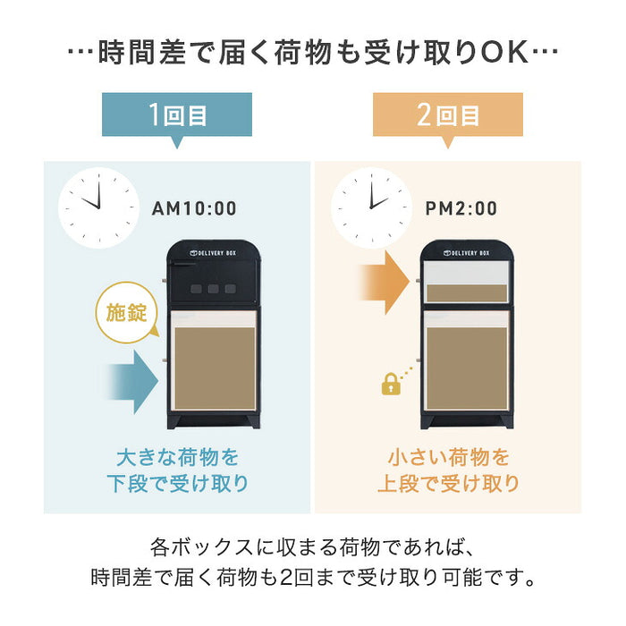 【新発売記念プライス】宅配ボックス 大容量 130L 2ドア プッシュ式 鍵付き LIVBOX ーリブボックスー〔93800011〕