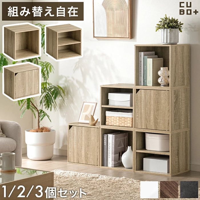 【新発売記念プライス】［2個セット］組み替え自在 カラーボックス 扉付き 棚付き オープン 大容量 収納〔00100635〕