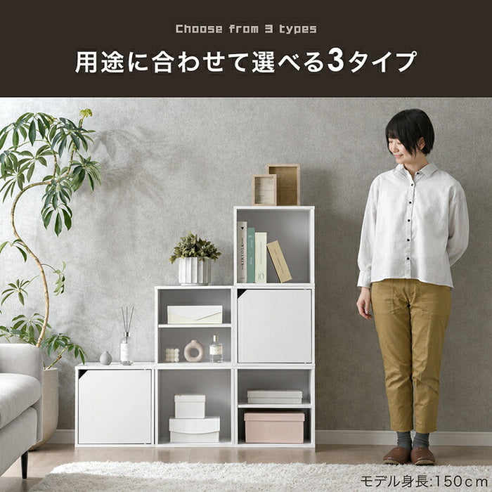 【新発売記念プライス】［1個］組み替え自在 カラーボックス 扉付き 棚付き オープン 大容量 収納〔95900006〕