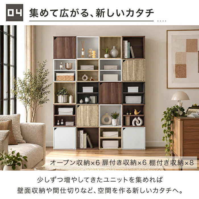 【新発売記念プライス】［2個セット］組み替え自在 カラーボックス 扉付き 棚付き オープン 大容量 収納〔00100635〕