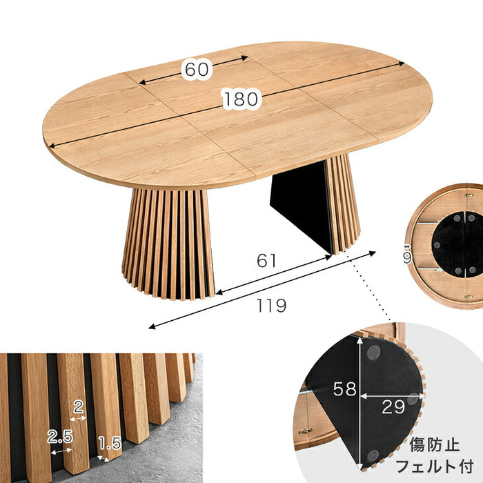 【新発売記念プライス】［幅120-180cm］円形 伸長式 ダイニングテーブルセット 5点セット 4人掛け 木製 格子脚 北欧 おしゃれ ダイニングチェアセット【テーブル搬入設置込み】【超大型商品】〔99900197〕