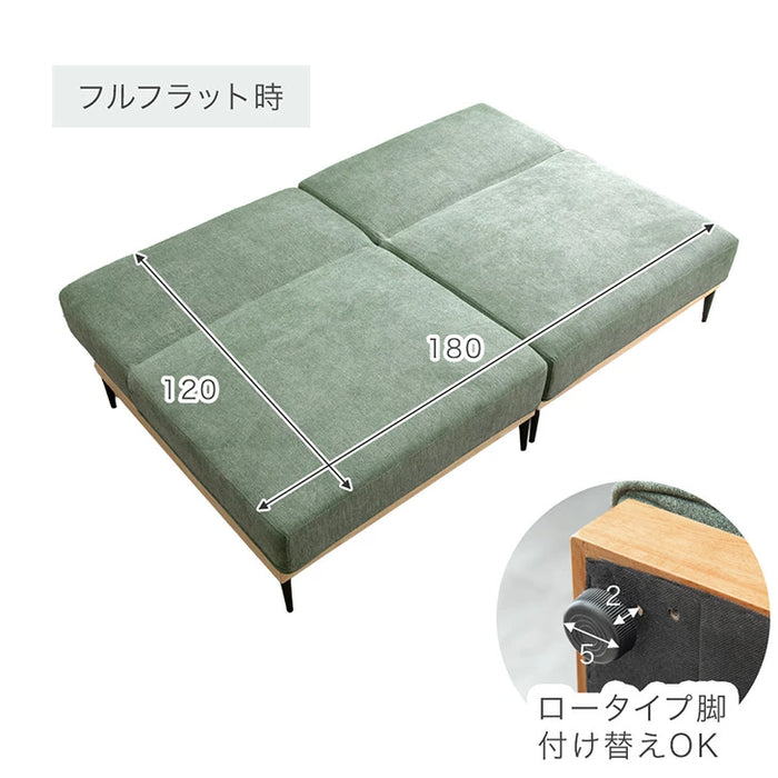 ［幅180］ハイバック ソファベッド 洗える カバーリング 3人掛け ウッドフレーム 脚付き 北欧〔99900939〕