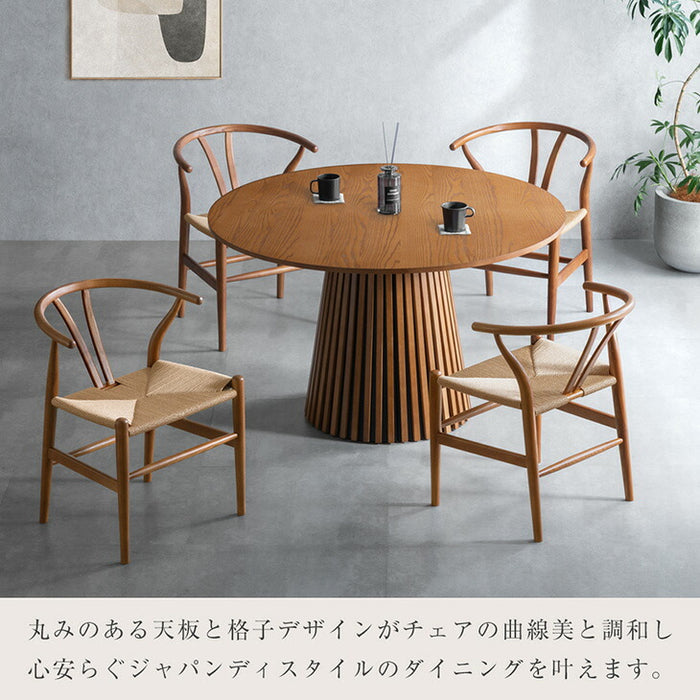 ［幅120cm］円形 ダイニングテーブルセット 5点 4人掛け 天然木 木製 北欧 丸テーブル【テーブルのみ搬入設置込み】【超大賀商品】〔99900605〕