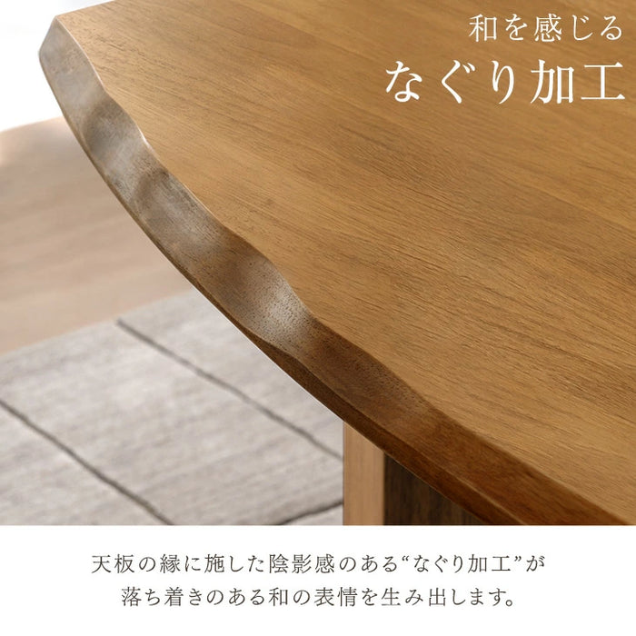 ［幅150］オーバル ダイニングテーブルセット 4点 天然木 テーブル チェア ベンチ 回転チェア【テーブル搬入設置込み】【超大型商品】〔99901331〕