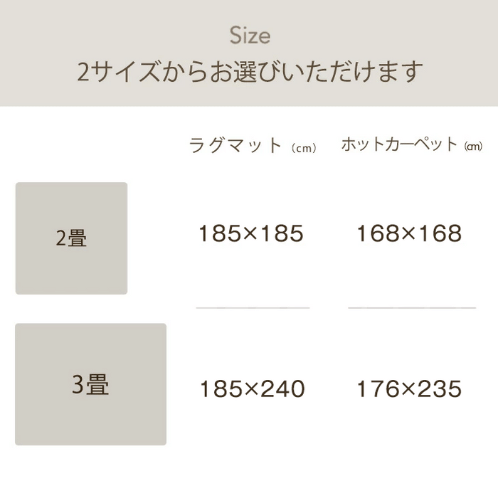 ［3畳用］ラビットファー調ラグ ホットカーペット 2点セット ラグ シャギーラグ ホットカーペット〔99993039〕