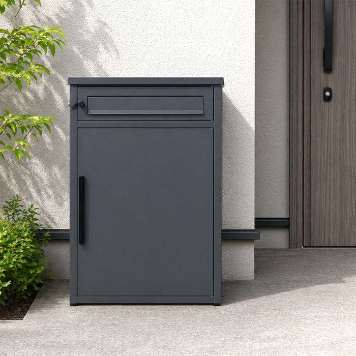 《75Lタイプ》ポスト一体型 宅配ボックス 完成品 鍵付き 大容量75L 置き配 防水 指示マグネット付 組立不要 LIVBOX ーリブボックスー〔93800001〕