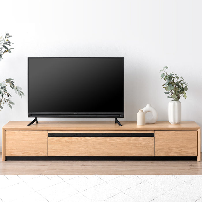 [幅180] 天然木 テレビボード 完成品 収納 木製 テレビボード ローボード テレビラック【搬入設置込み】【超大型商品】〔99901192〕