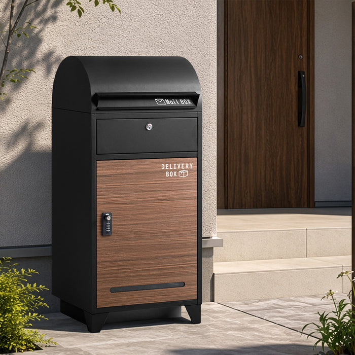 【新発売記念プライス】宅配ボックス ポスト一体型 大容量103L ゼロリターン 鍵付き 防水 LIVBOX ーリブボックスー〔93800005〕