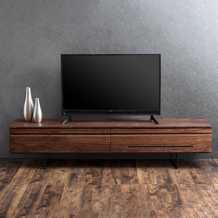 [幅180] ウォールナット無垢材 国産 完成品 テレビ台  【超大型商品】 〔62500005〕