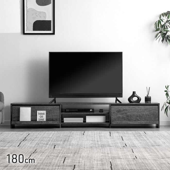 【アウトレット キャンセル戻り品】［幅180］テレビ台 収納 ローボード テレビボード ロータイプ 大容量 ストーンブラック〔4960041804out・out2970〕