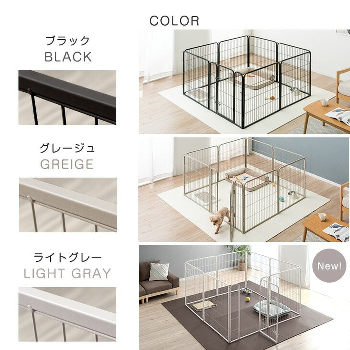 【アウトレット 旧仕様品】［1ドア・高さ100cm］バリアフリー ペットサークル ハイタイプ スチール ライトグレー〔8390000202・out3006〕