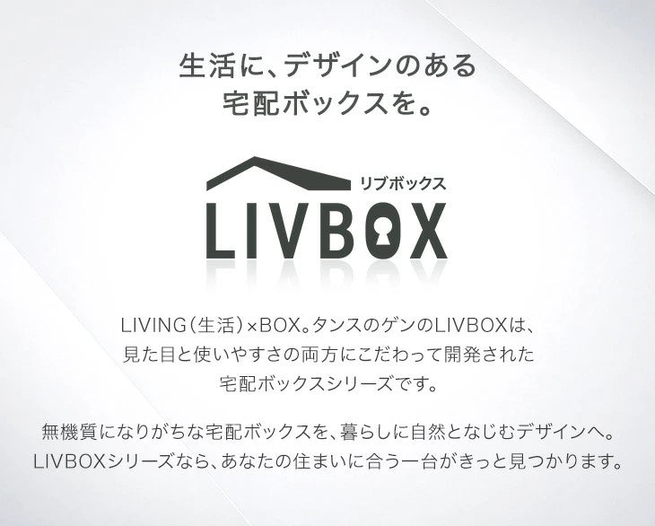 LIVBOX ーリブボックスー 宅配ボックス 押し込み式 複数投函 OK 大容量 100L LIVBOX プッシュキー 一戸建て用〔17600208〕