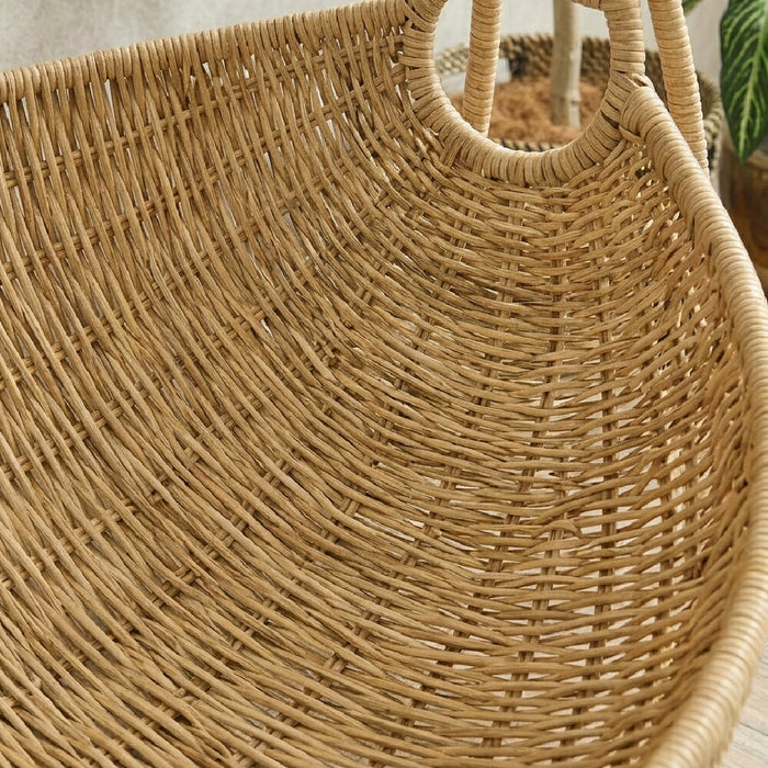 ネコハンモック クッション付 洗える ペットベッド ラタン調 猫 自立式〔23500028〕