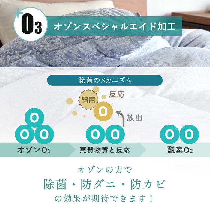 [ダブル] 1.6kg 羽毛布団 ポーランド産マザーグースダウン95％ CILブラックラベル 440dp 二層キルト 日本製 〔10119333〕