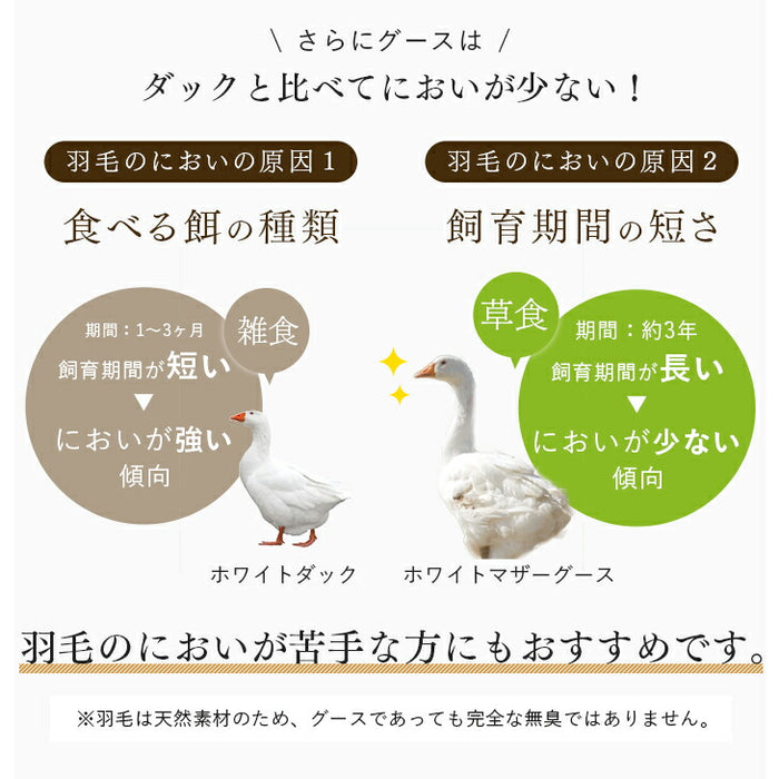[ダブル] 1.6kg 羽毛布団 ポーランド産マザーグースダウン95％ CILブラックラベル 440dp 二層キルト 日本製 〔10119333〕